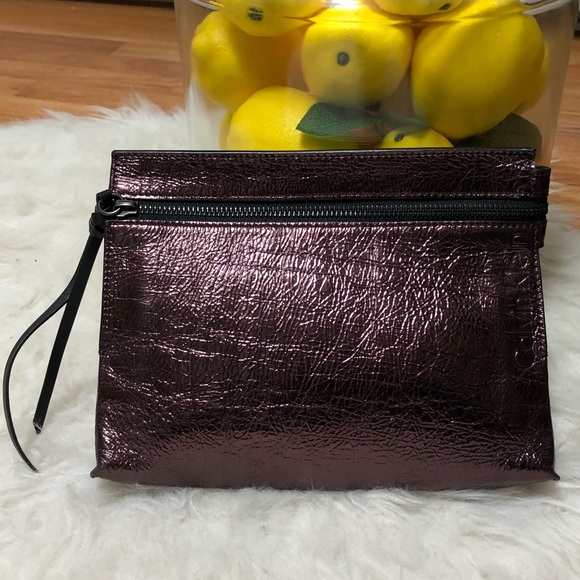 Calvin Klein Handbags - Rare🦄 Calvin Klein Pink Raspberry Metallic Clutch